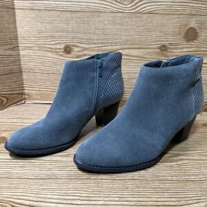 Vionic Upright Bromley Ankle Boots Sz 7.5 Suede Snake Print Leather Bootie Shoes